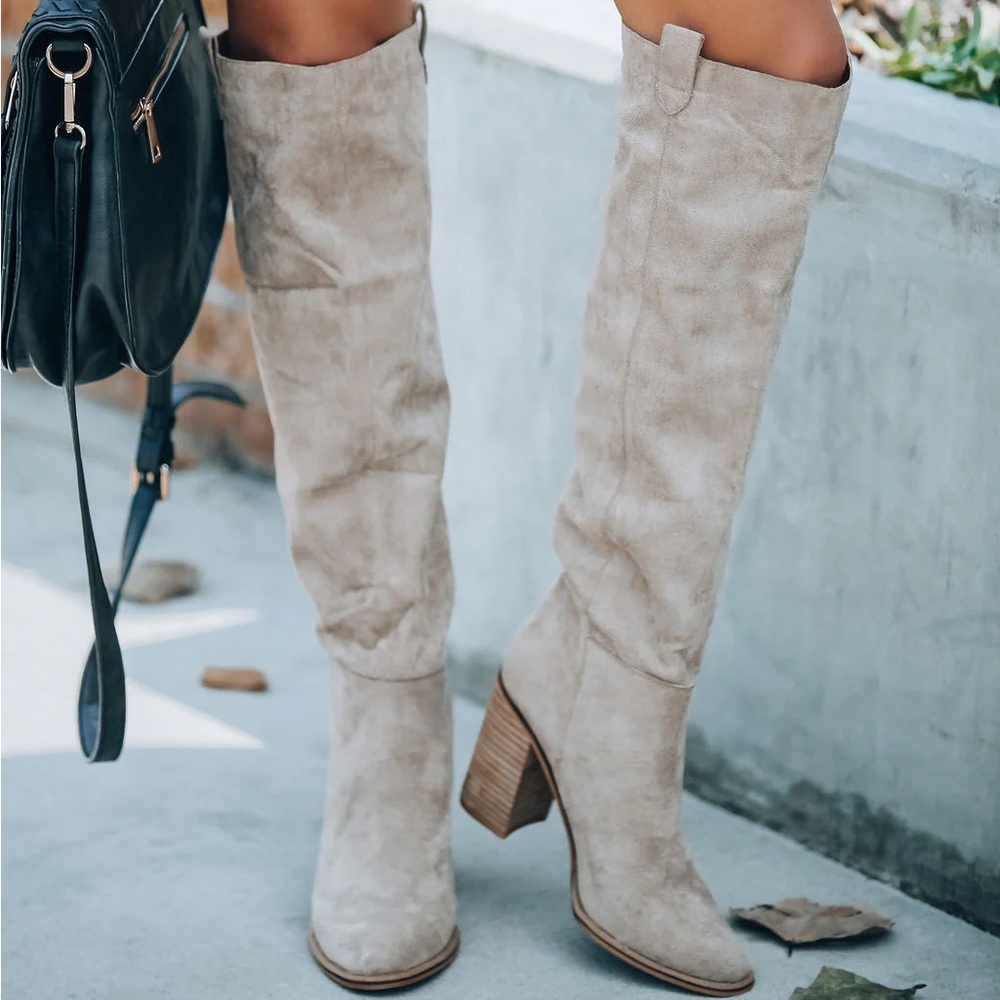 VICI Saint Slouch Knee High Boots 6.5 Gray (taupe) NEW